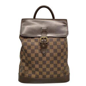 Auth LOUIS VUITTON Soho N51132 Ebene Damier - TH0054 Backpack Damier Canvas